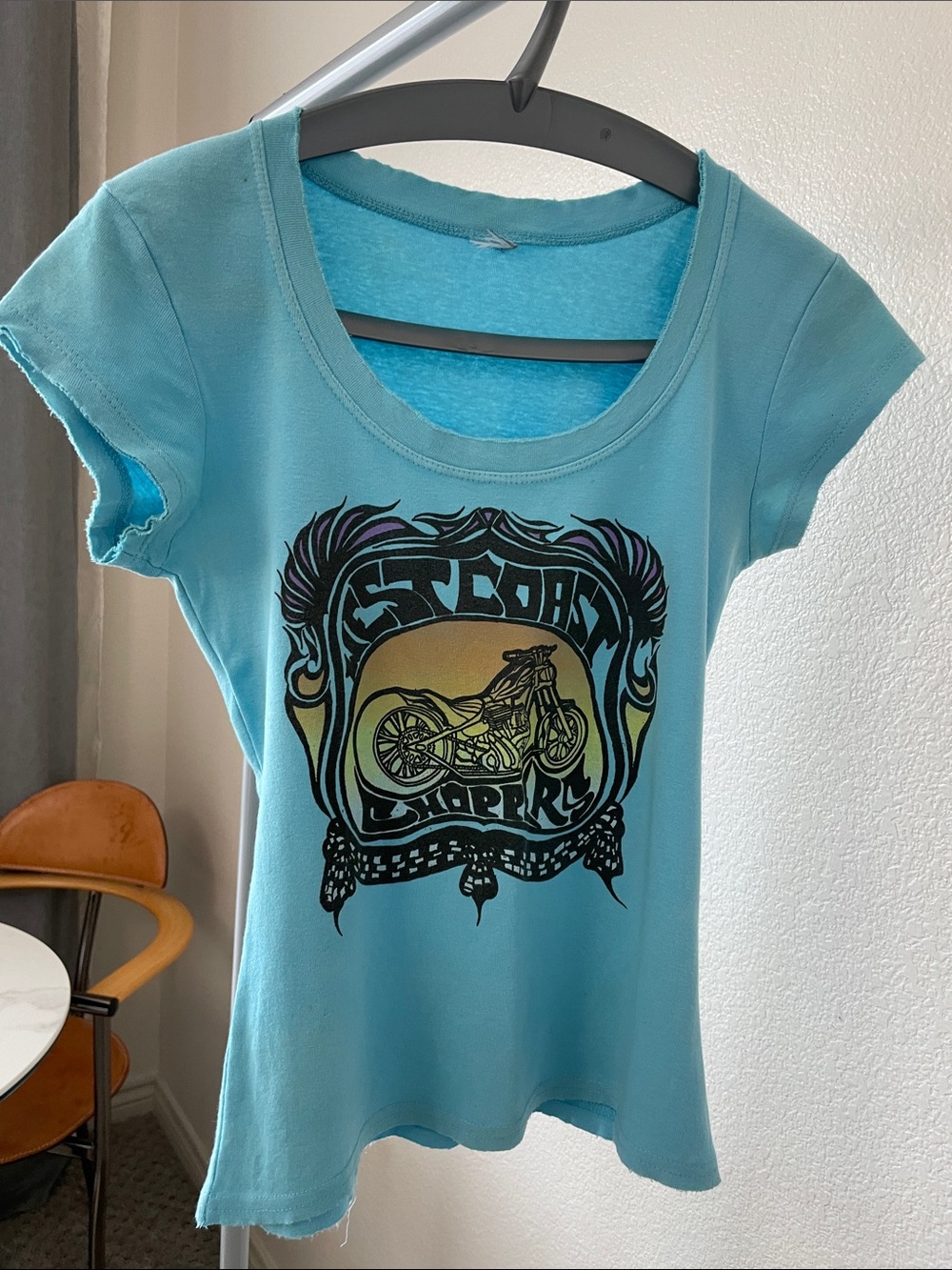 Blue Graphic Crop Top
